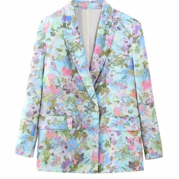 New floral suit. Never worn. Fits size medium. 35 or best offer. - Picture 2 of 6